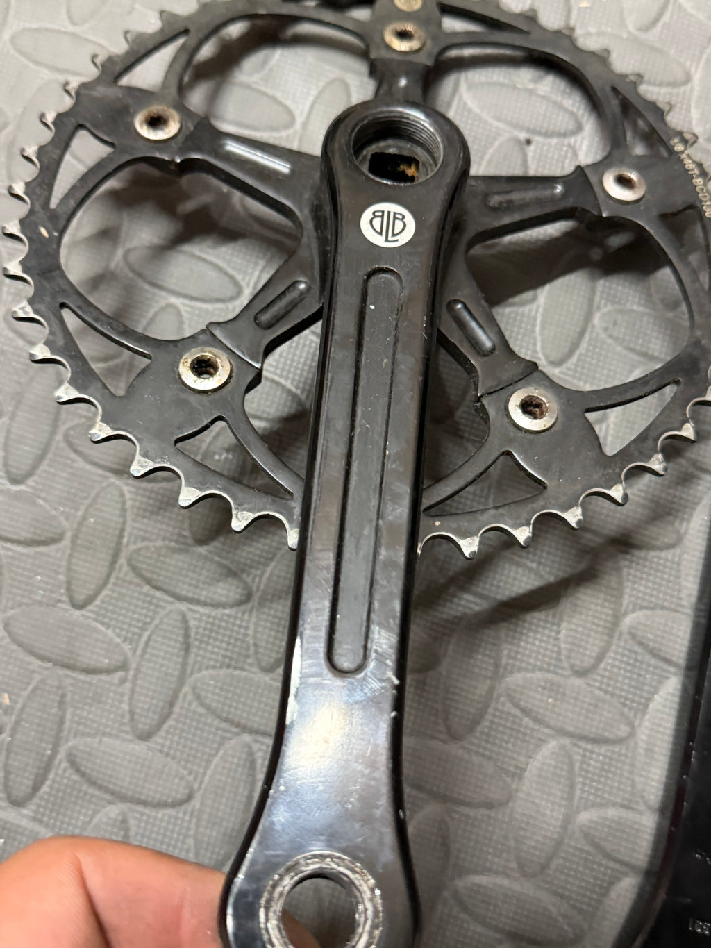 Black BLB track Crankset 165mm 46t