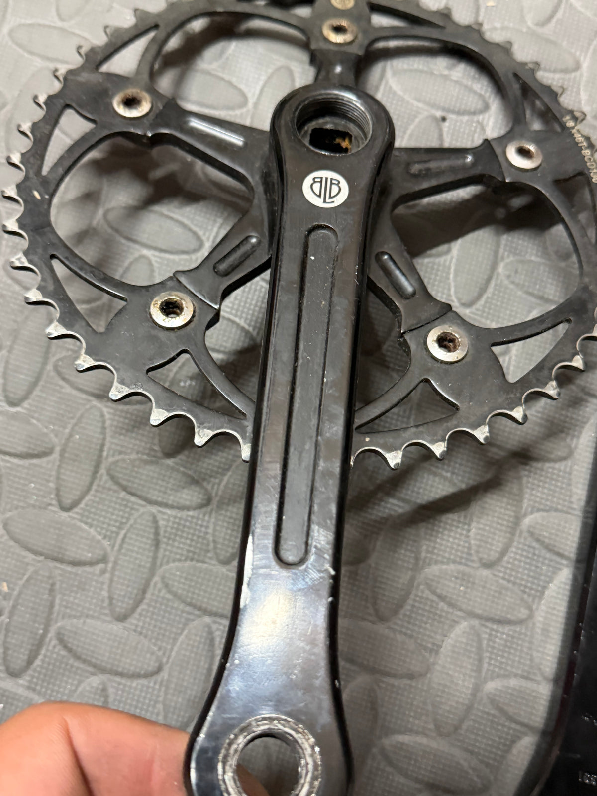 Black BLB track Crankset 165mm 46t