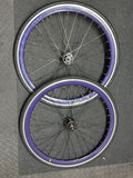Purple Single Speed Fixed Gear Clincher Wheelset 700c