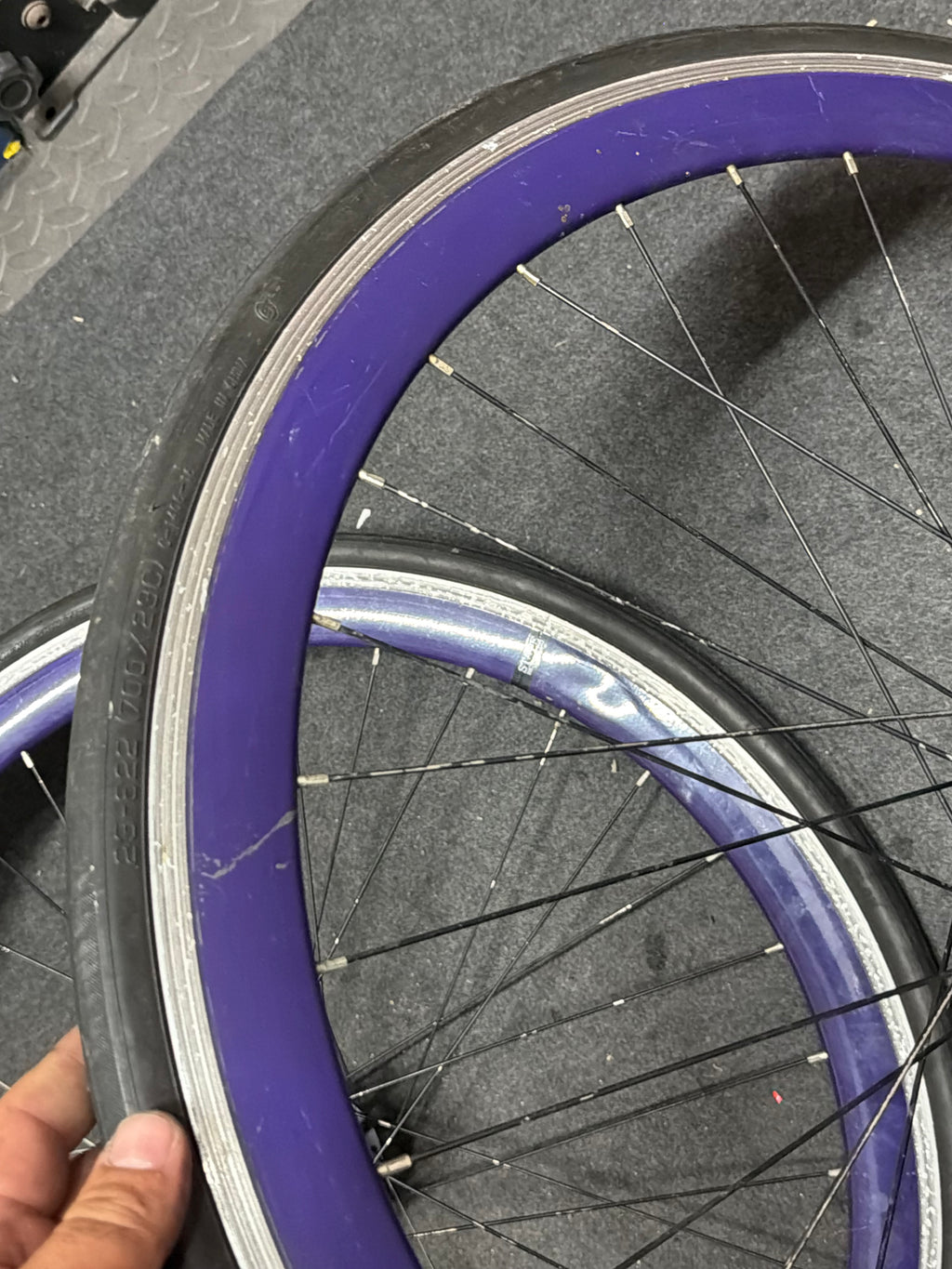 Purple Single Speed Fixed Gear Clincher Wheelset 700c