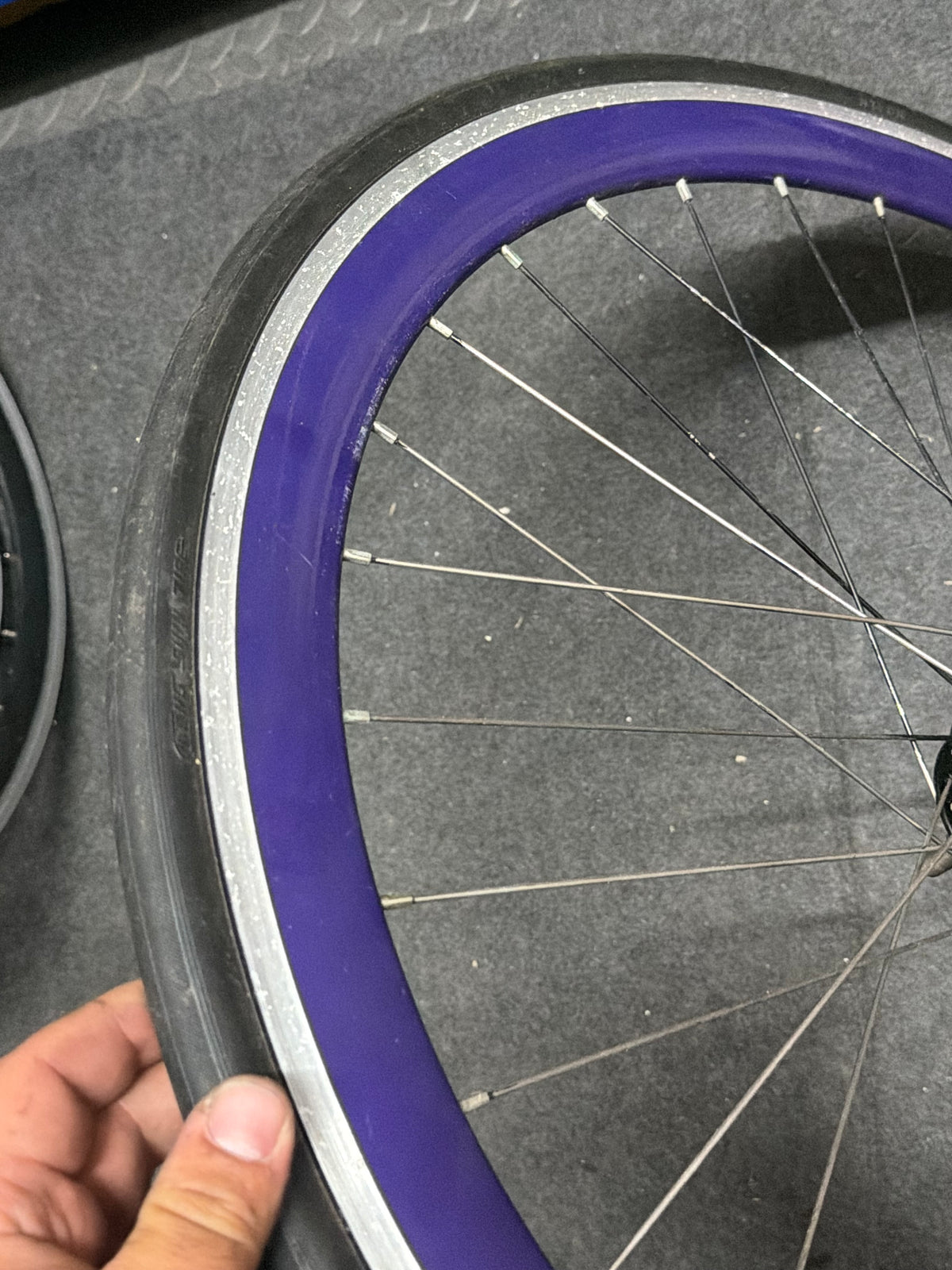 Purple Single Speed Fixed Gear Clincher Wheelset 700c