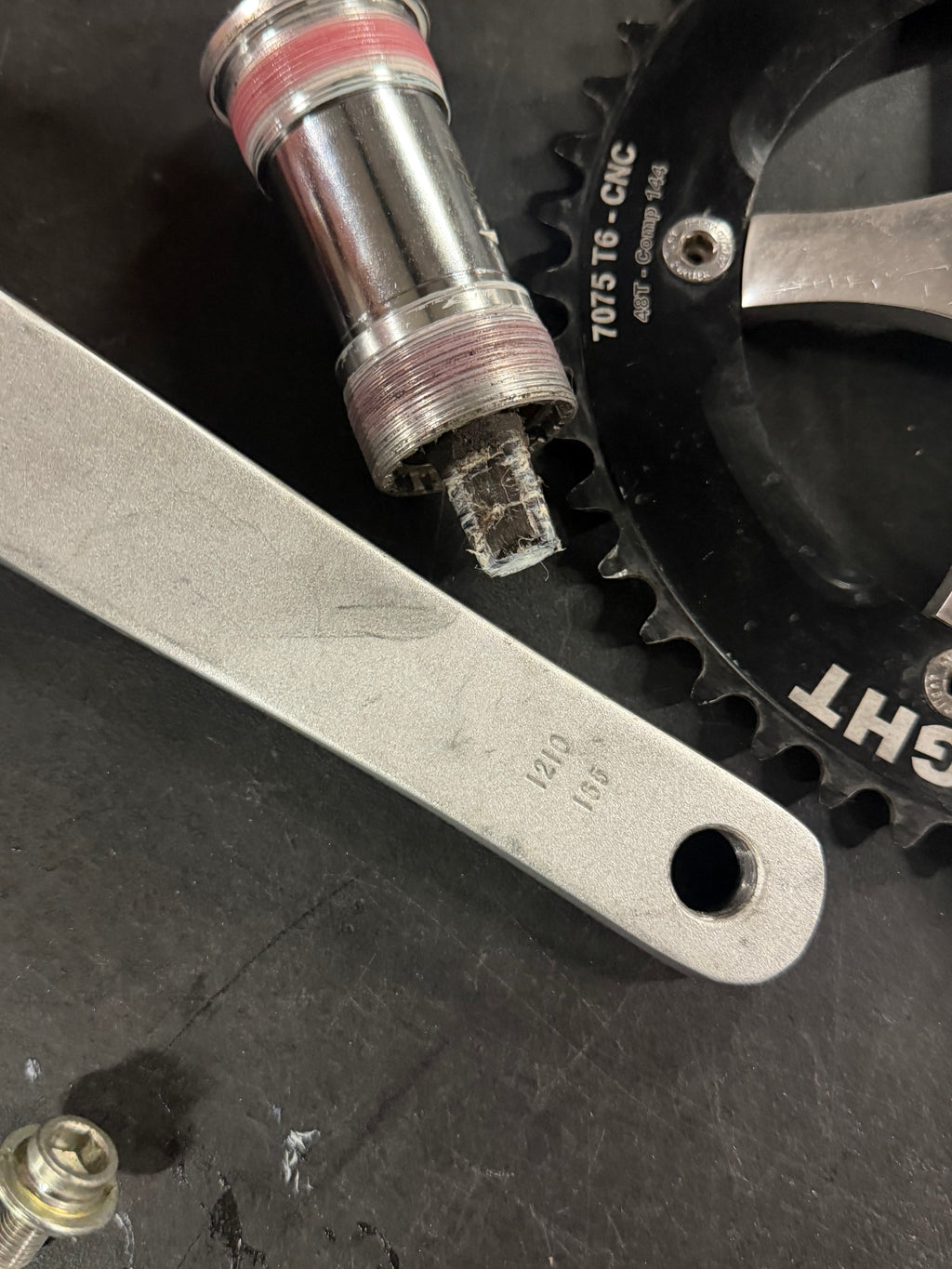 Stronglight Track Crankset 165mm 144 BCD with BSA Bottom Bracket 48t by Stronglight at Miclo Bikes - image 6
