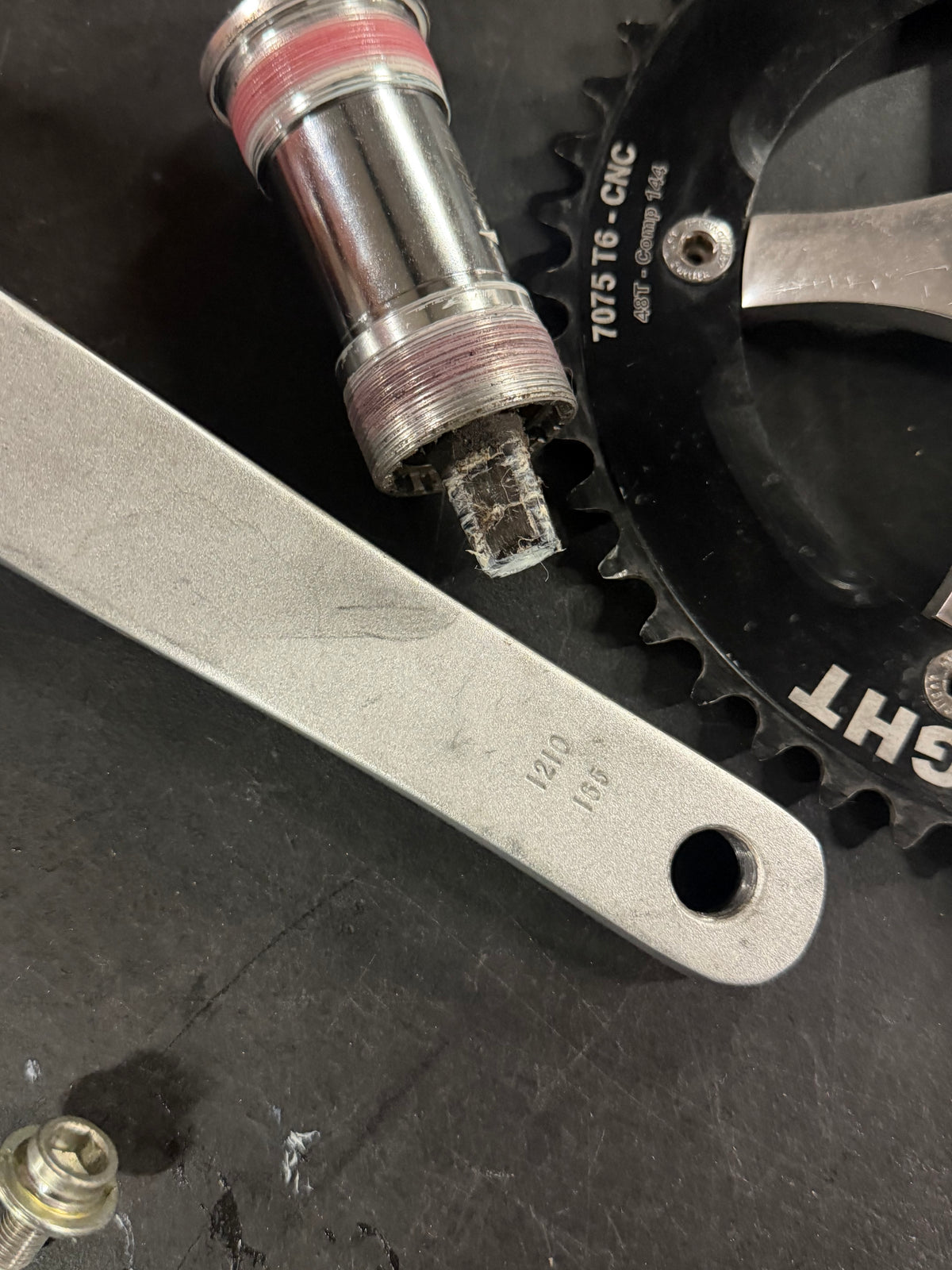 Stronglight Track Crankset 165mm 144 BCD with BSA Bottom Bracket 48t by Stronglight at Miclo Bikes - image 6