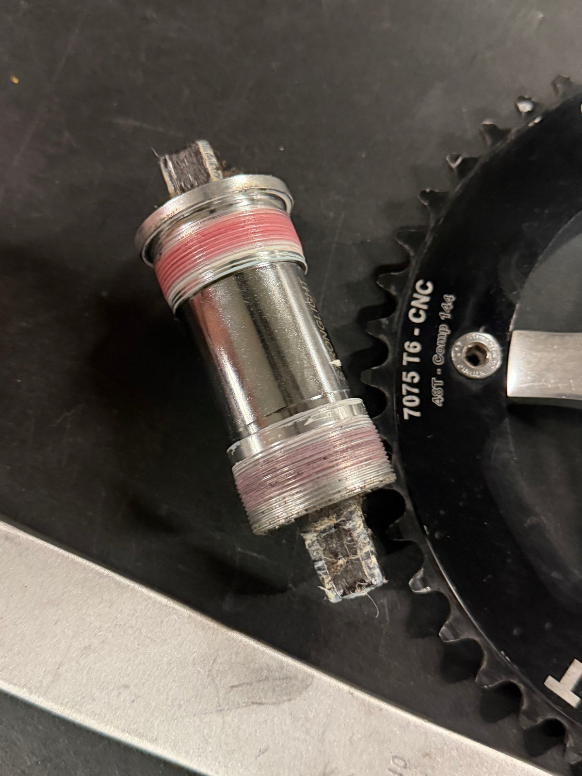 Stronglight Track Crankset 165mm 144 BCD with BSA Bottom Bracket 48t by Stronglight at Miclo Bikes - image 5