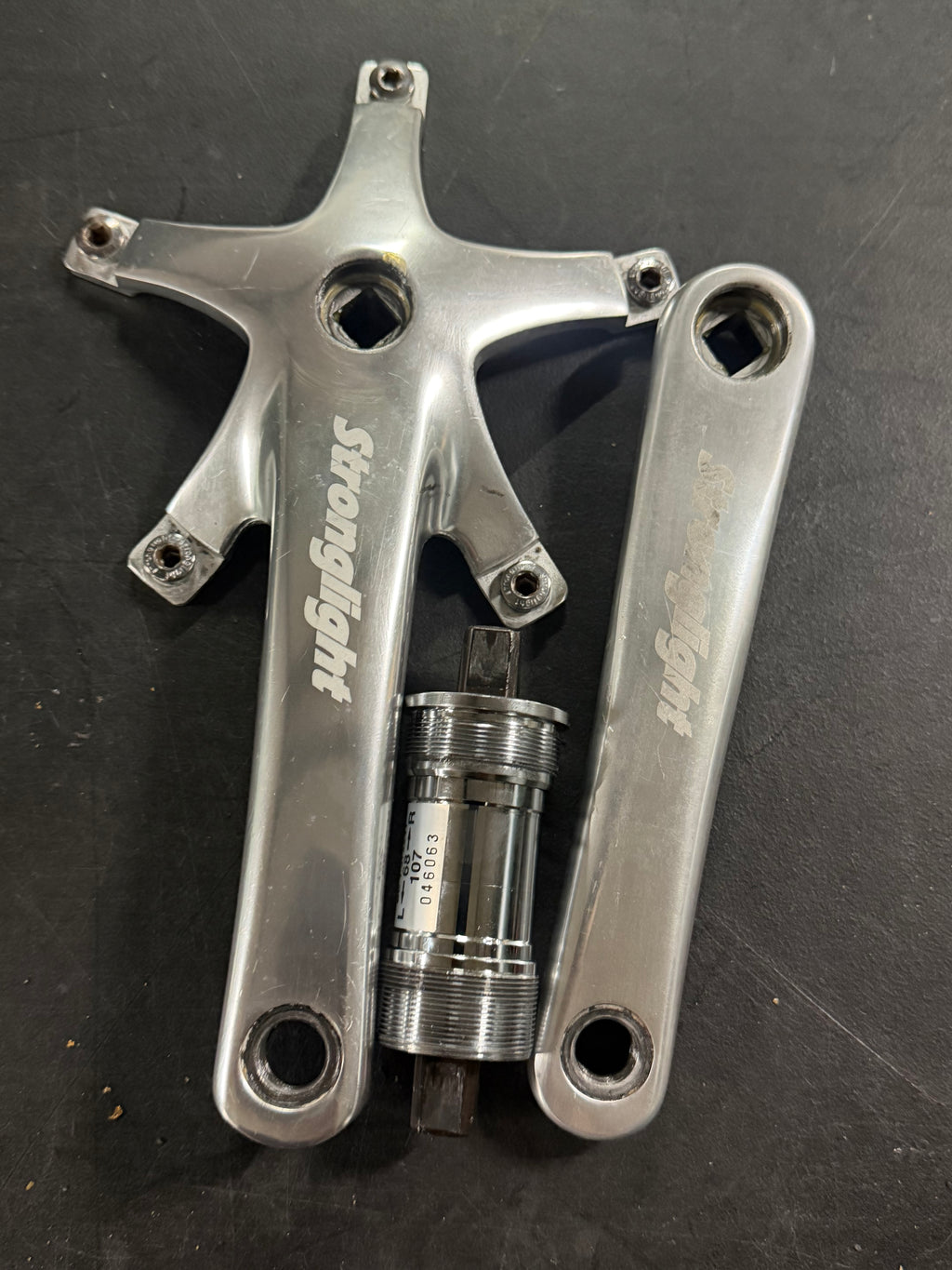 Stronglight Track Crankset 165mm 144 BCD with BSA Bottom Bracket by Stronglight at Miclo Bikes