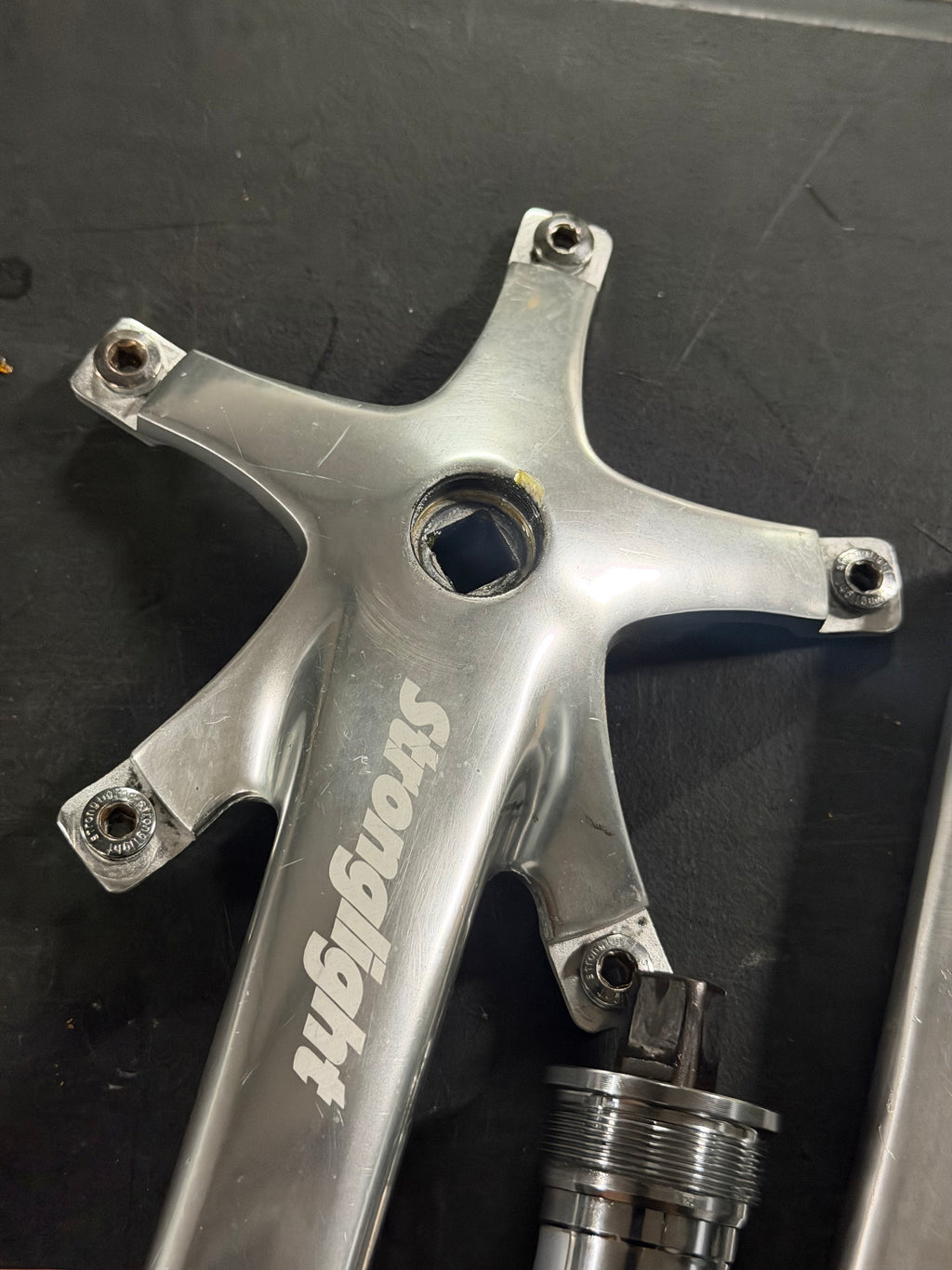 Stronglight Track Crankset 165mm 144 BCD with BSA Bottom Bracket by Stronglight at Miclo Bikes - image 6