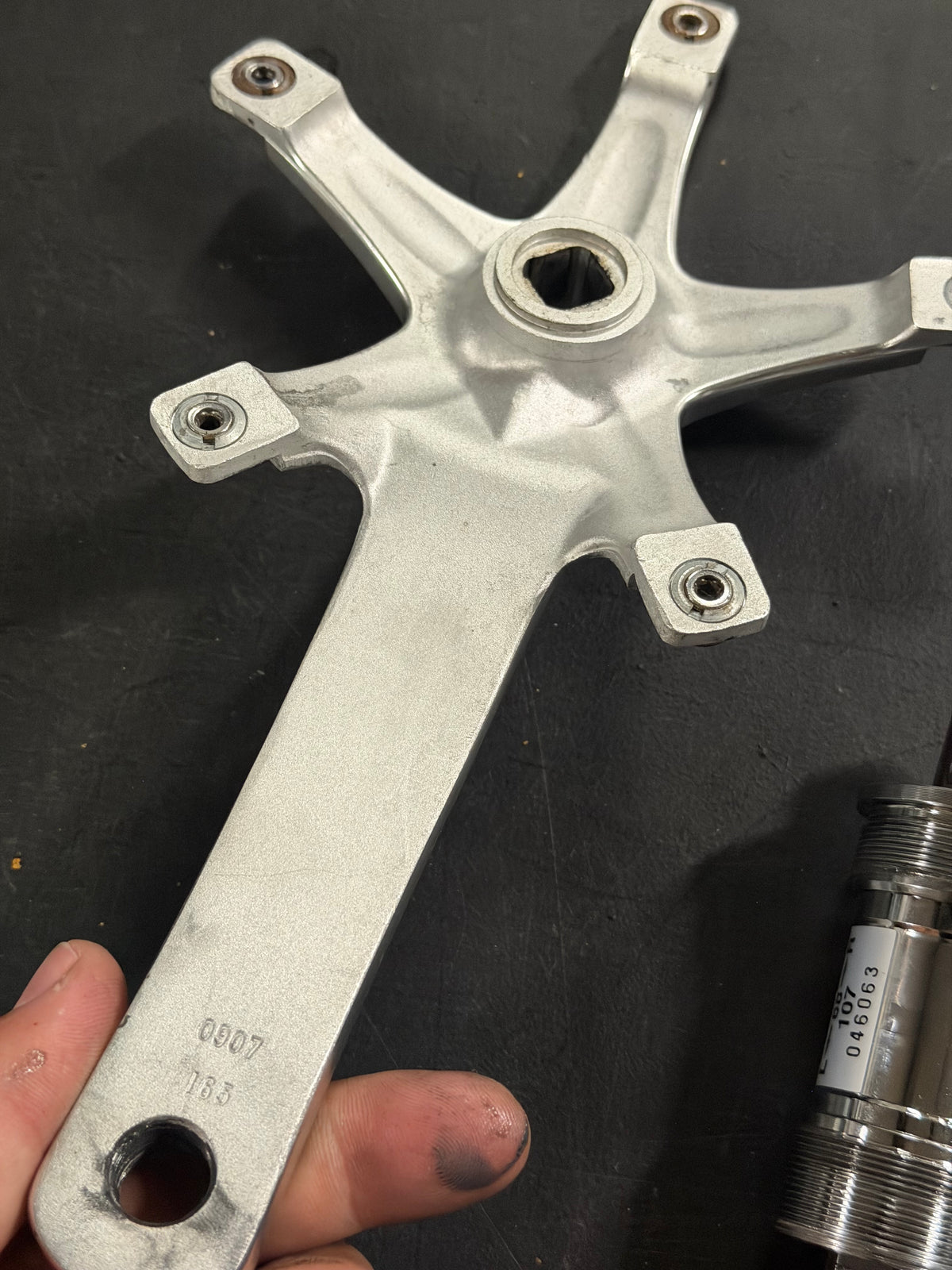 Stronglight Track Crankset 165mm 144 BCD with BSA Bottom Bracket by Stronglight at Miclo Bikes - image 5