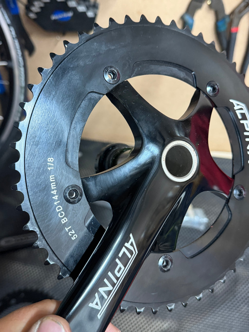 Alpina Track Crankset 165mm 144 BCD 52T with BSA Bottom Bracket