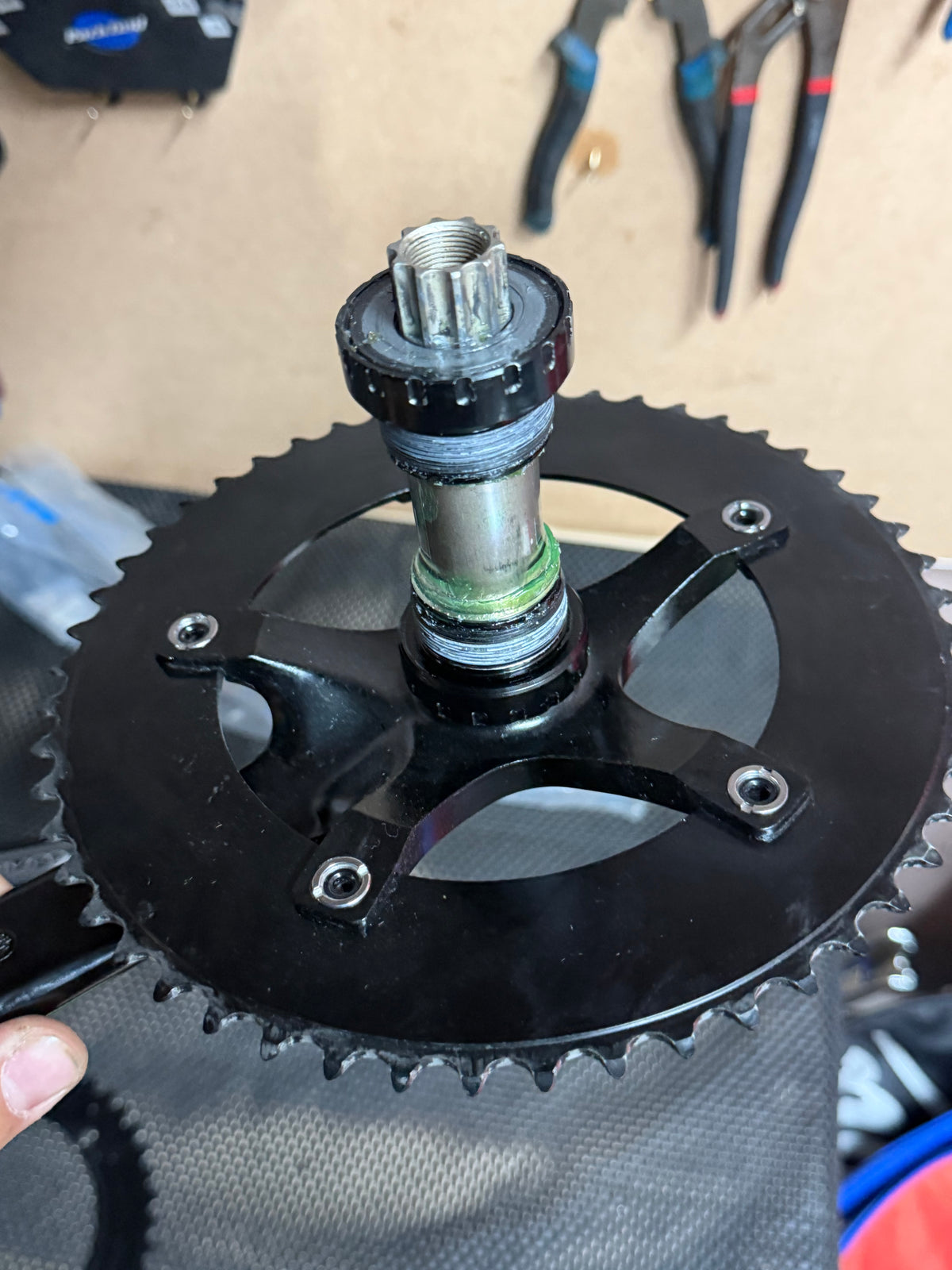 Alpina Track Crankset 165mm 144 BCD 52T with BSA Bottom Bracket