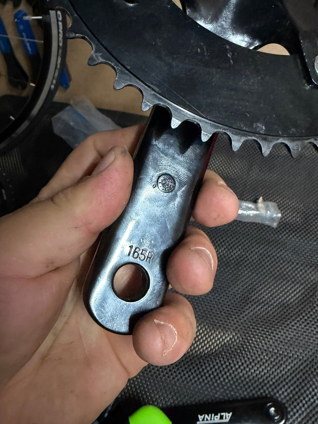 Alpina Track Crankset 165mm 144 BCD 52T with BSA Bottom Bracket