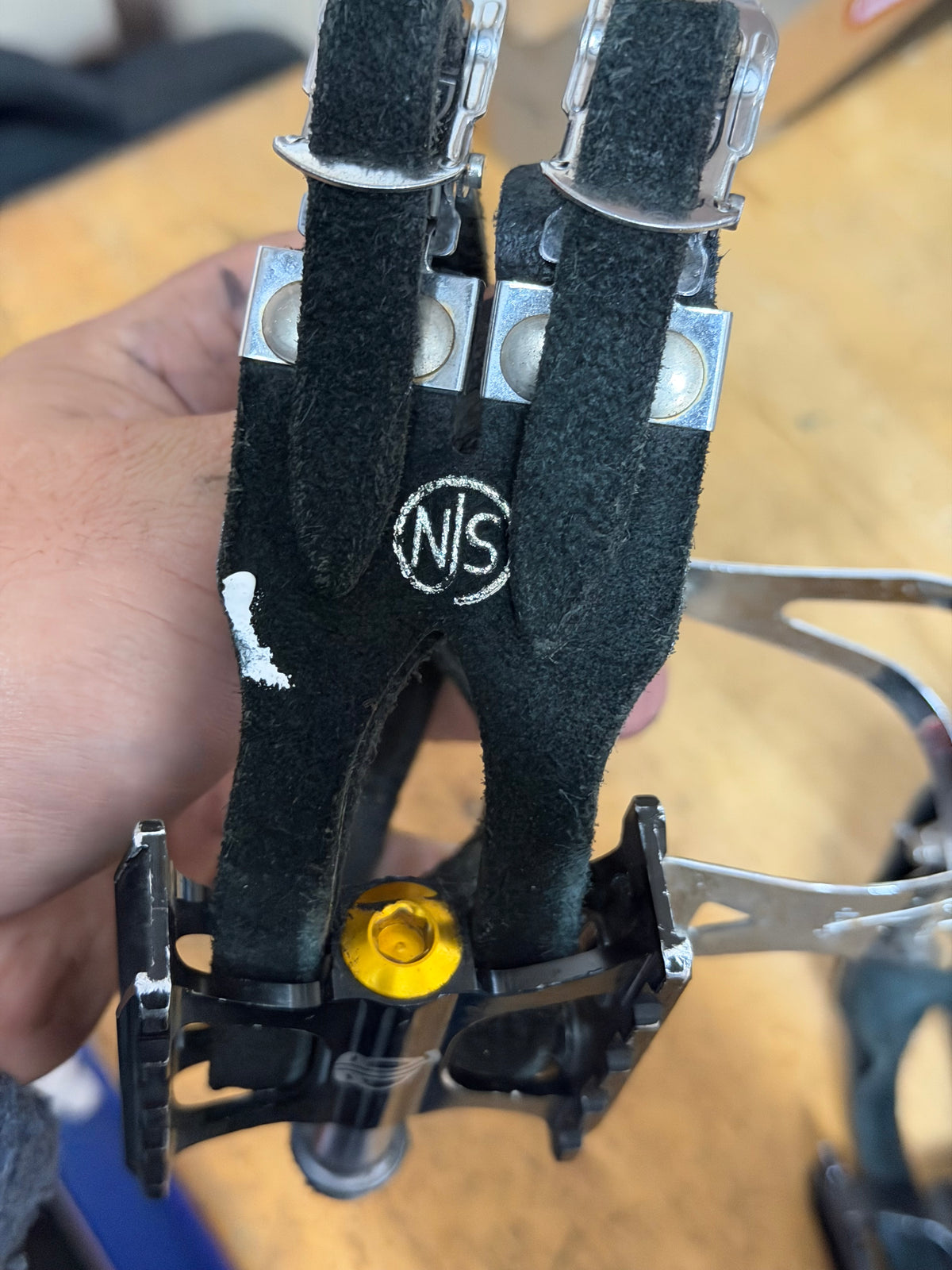 BLB Pista Track Pedals with MKS Toe Clips & Double Straps Size L