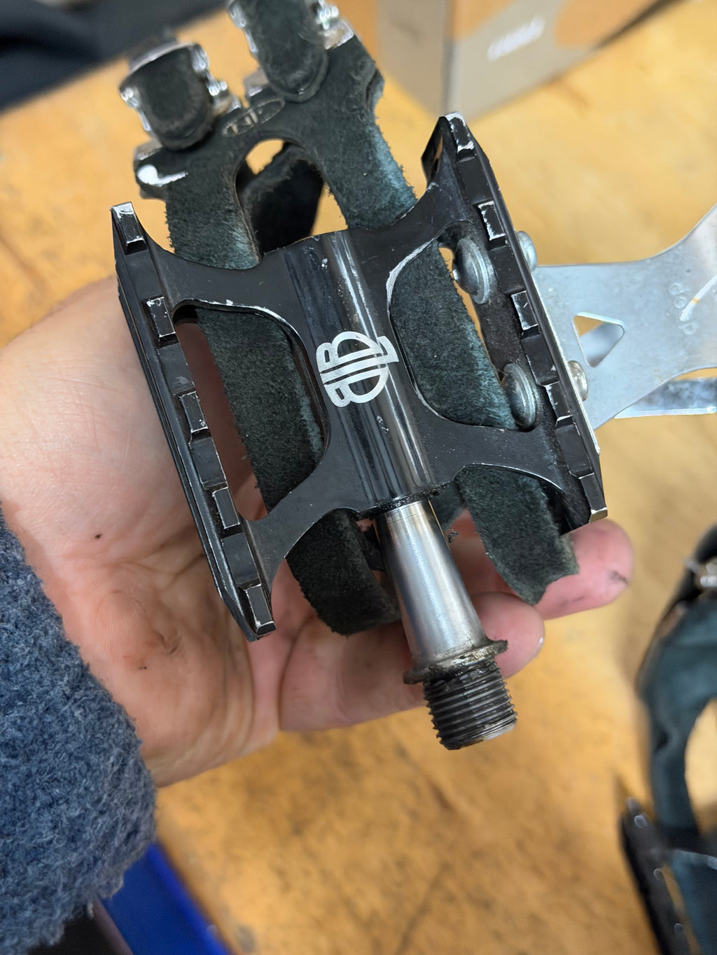 BLB Pista Track Pedals with MKS Toe Clips & Double Straps Size L