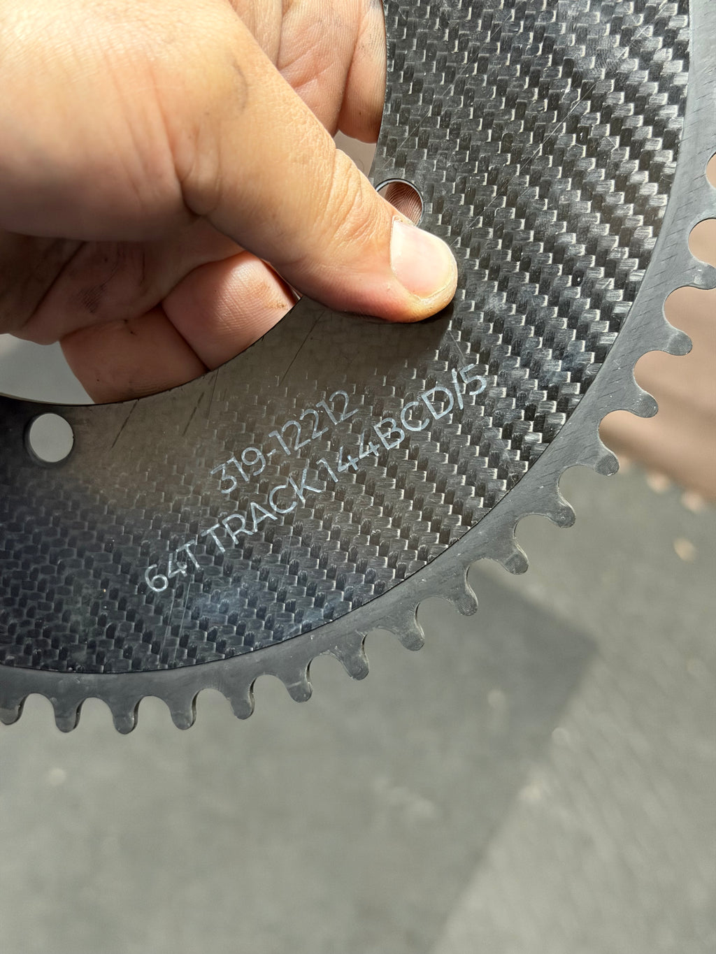 Wattshop Cratus Carbon Aero Track Chainring 64T 144 BCD