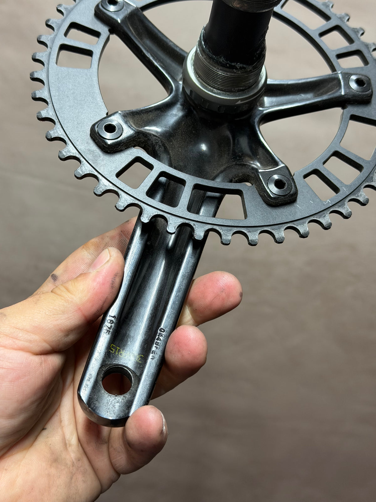 SRAM Omnium Track Crankset 167.5mm, AARN 47T 144 BCD with BSA bottom bracket