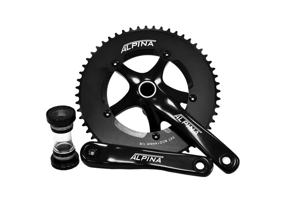 Alpina track crankset with chainring and BSA bottom bracket