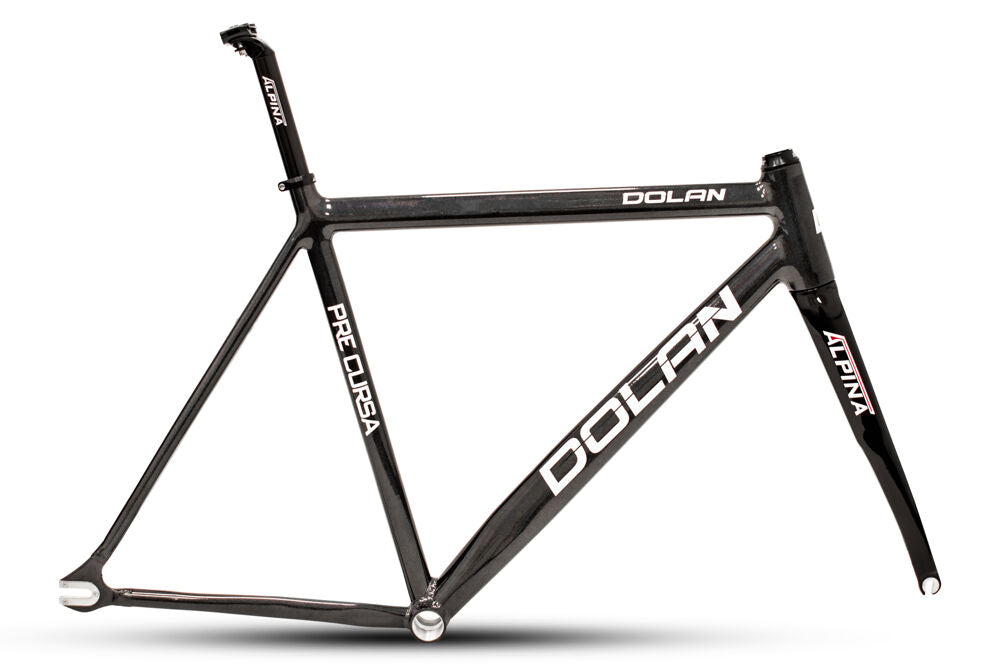 Dolan Pre Cursa Track Frameset – Starlight Black – full view of Starlight Gloss Black Dolan Pre Cursa aluminium track frameset