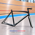 Specialized Langster size 54 frameset – side view on velodrome background