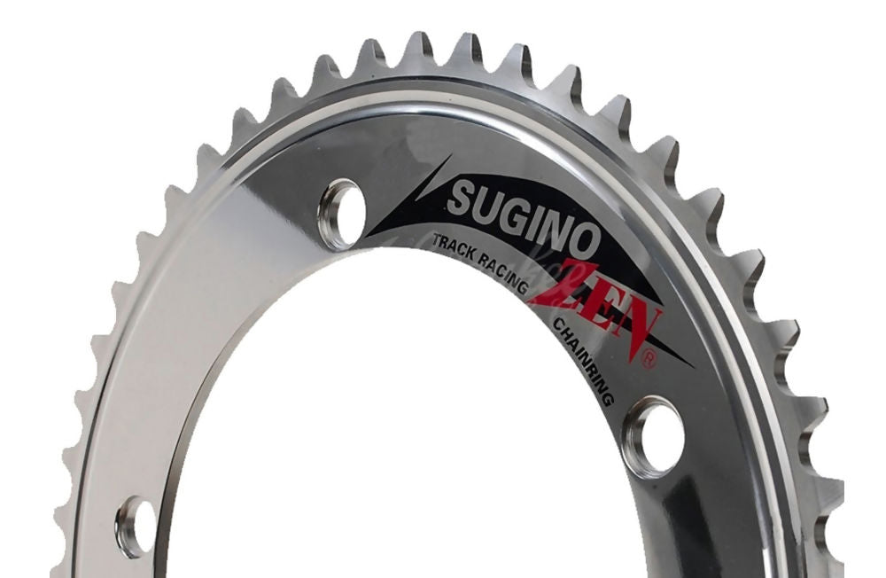 Sugino Zen Chainring Silver – 144 BCD, 1/8-inch track chain, silver finish