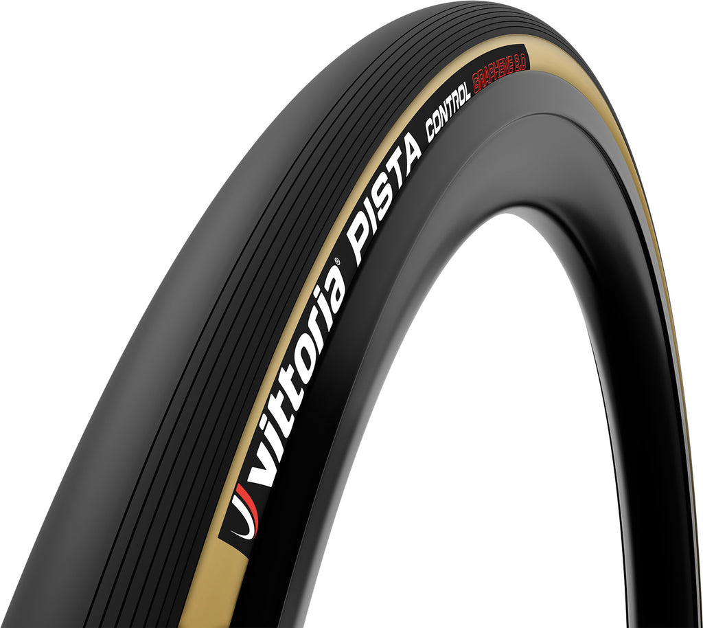 Vittoria Pista Control G2.0 Tubular Track Tyre – Black/Tan – front view