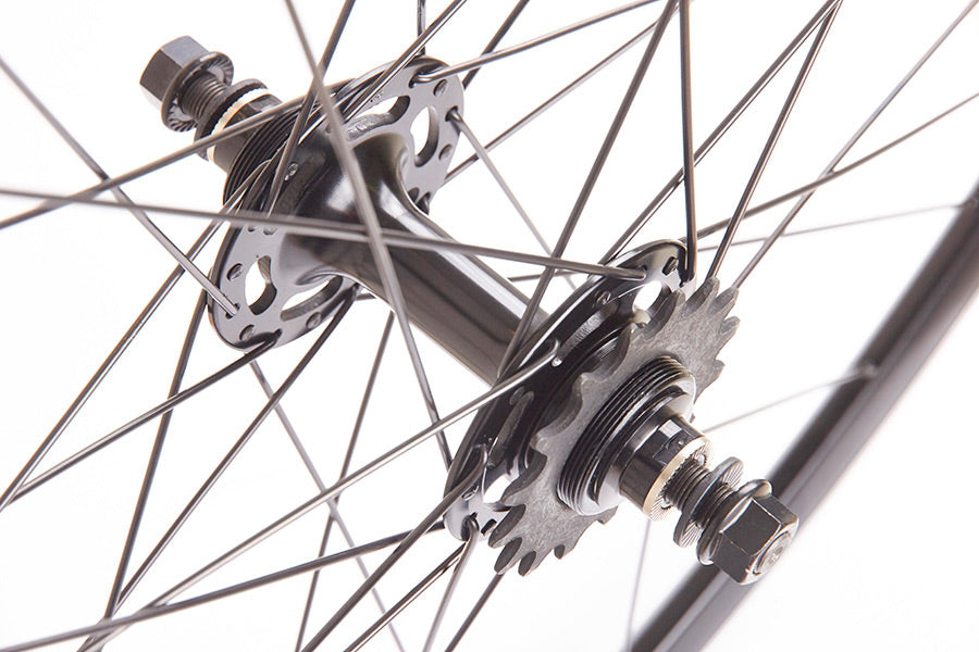 M Part Rear Track Wheel with 16T Sprocket – Black 700c – product detail image 2