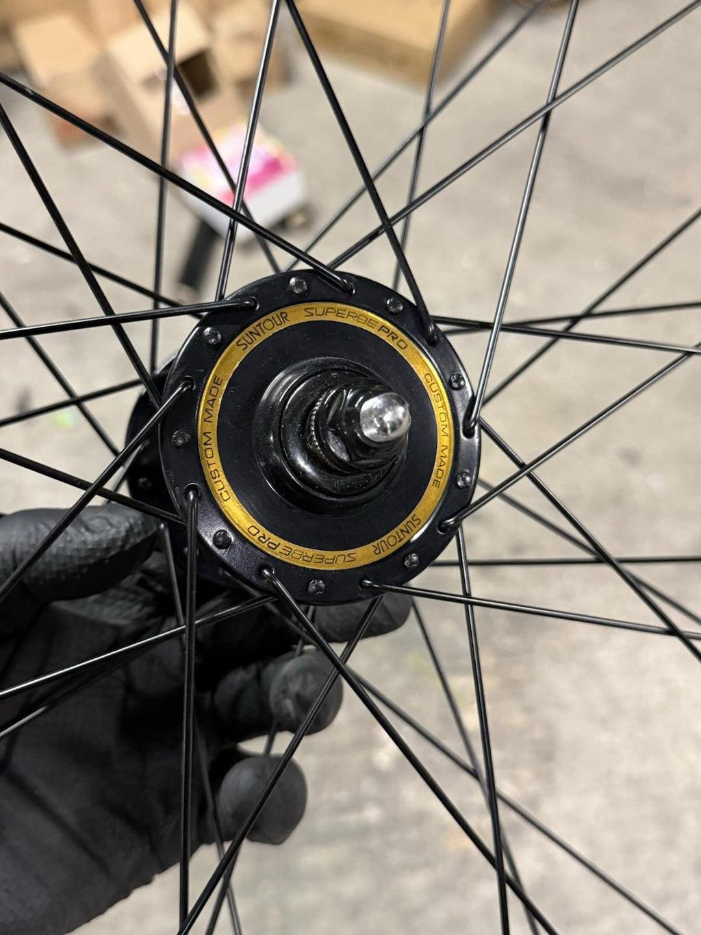 Rare Custom Anodised Suntour Superbe Pro Hubs Track Wheelset Fixed Gear Tubular
