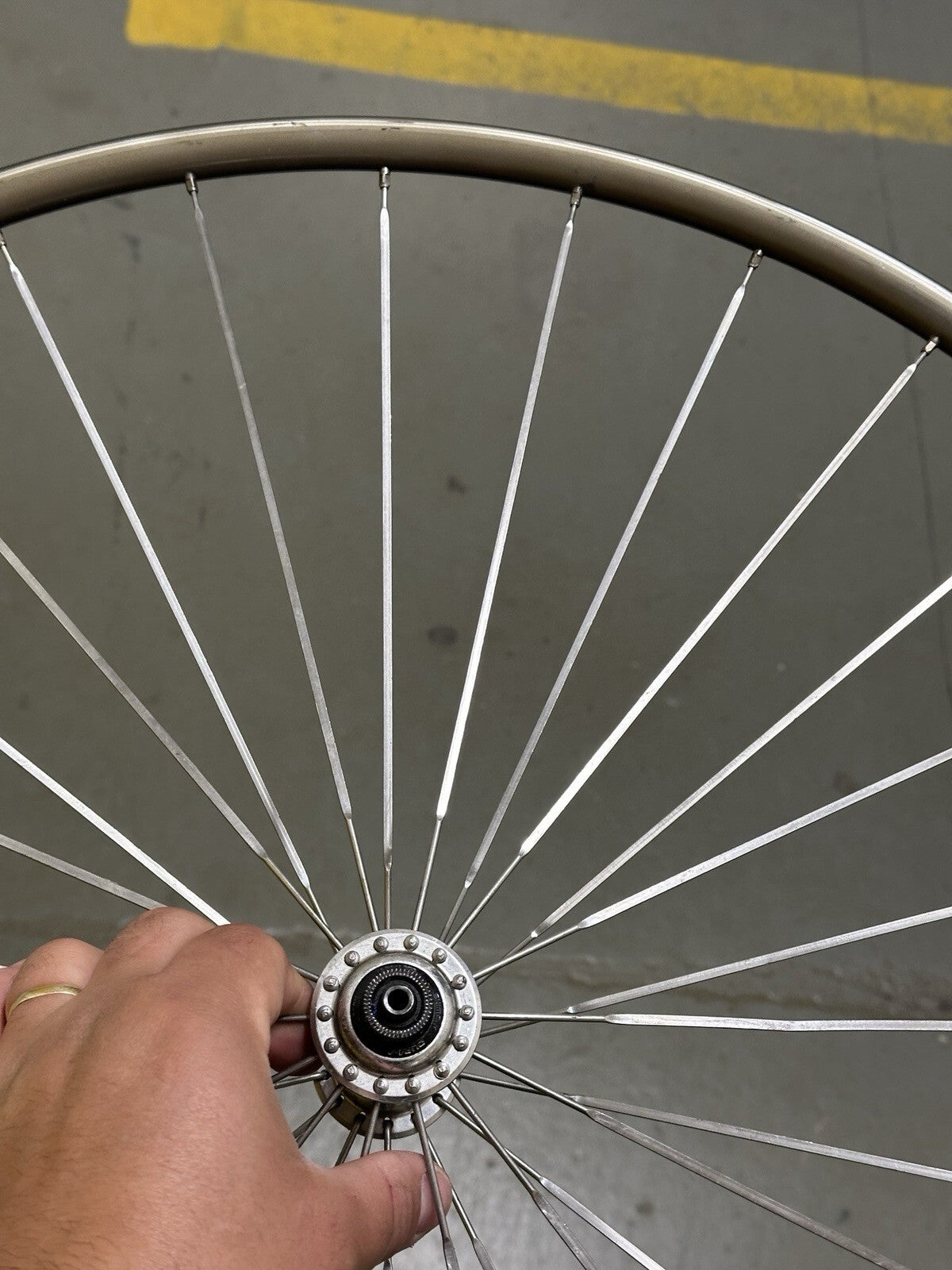 Vintage Dura Ace Road Wheelset Wolber Tubular Rims Aero Spokes - view 14