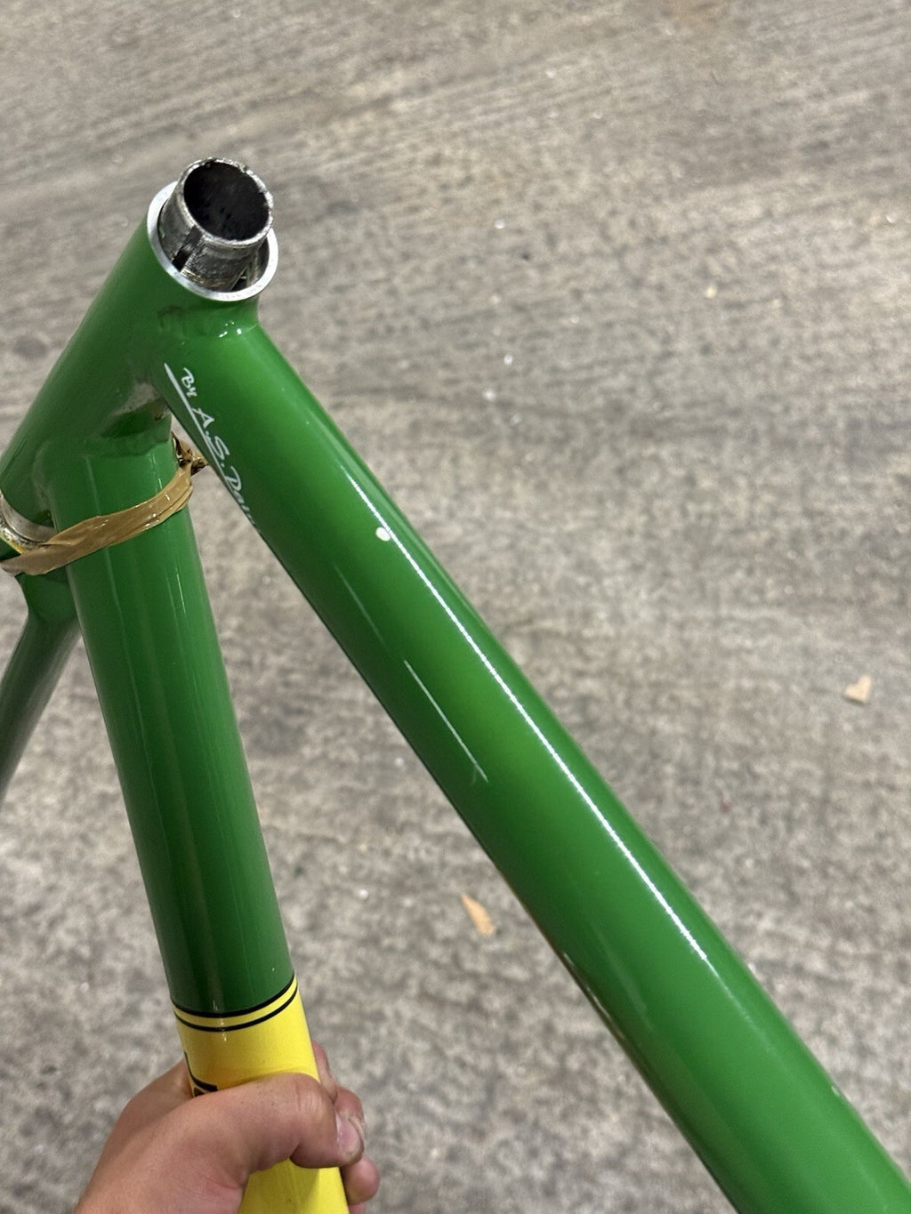 Custom Made Track Frameset Painted John Deere Size Medium 1inch Forks