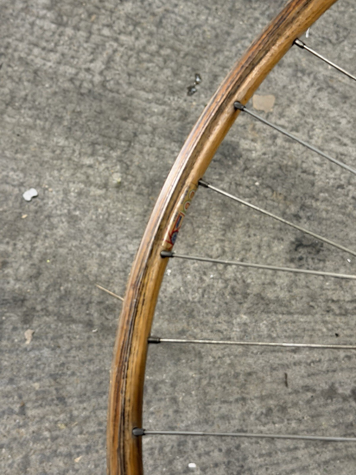 Vintage Campagnolo ROAD WHEELSET 5 SPEED WOODEN Sbi Brusati Rims