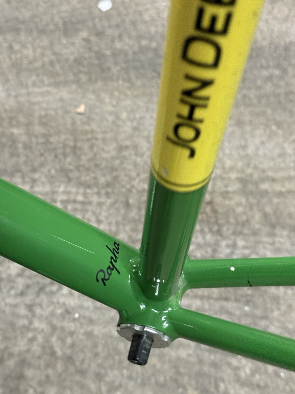 Custom Made Track Frameset Painted John Deere Size Medium 1inch Forks