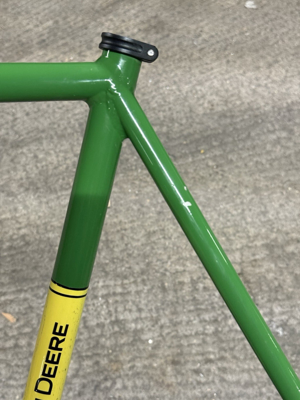 Custom Made Track Frameset Painted John Deere Size Medium 1inch Forks