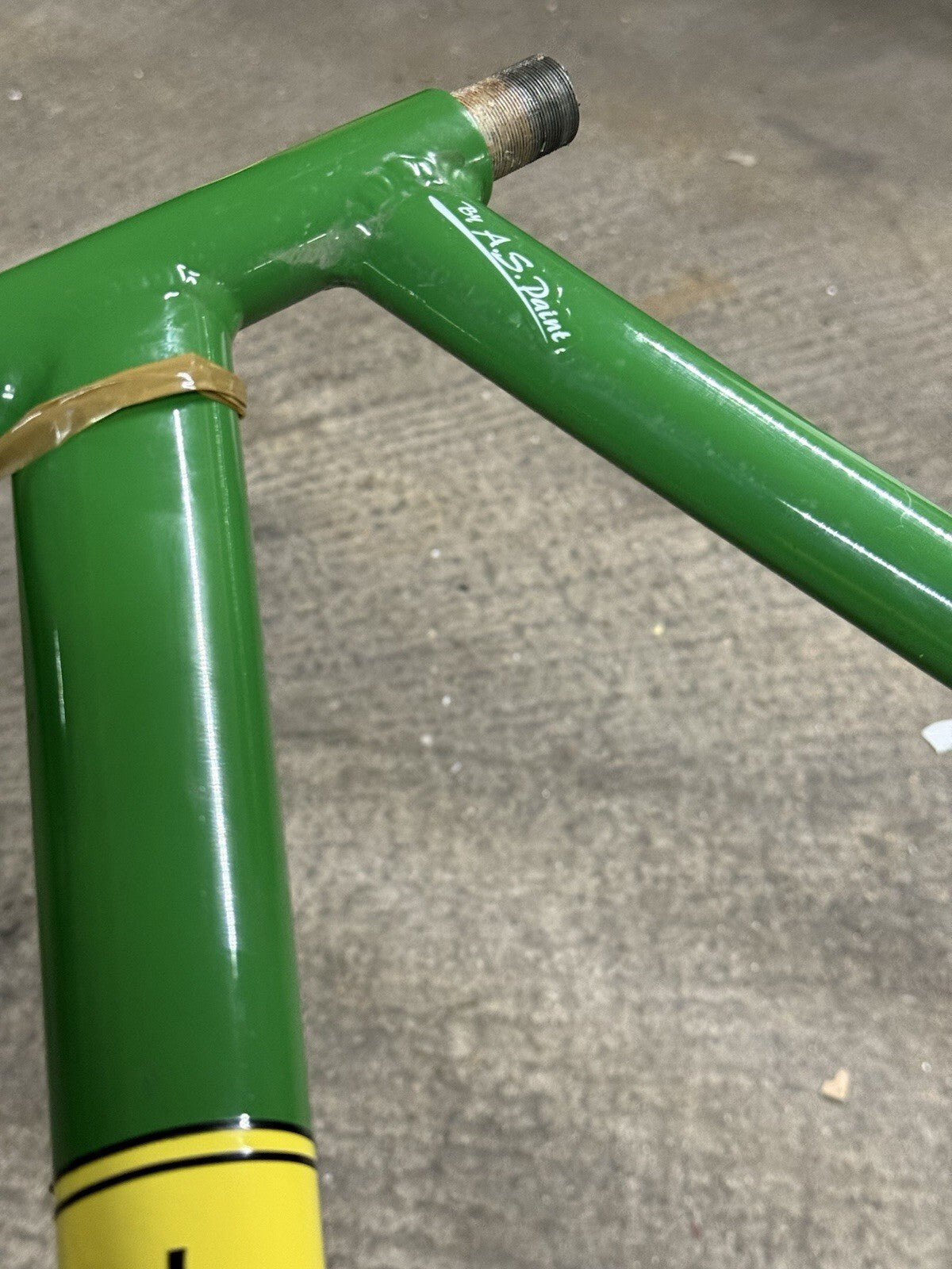 Custom Made Track Frameset Painted John Deere Size Medium 1inch Forks
