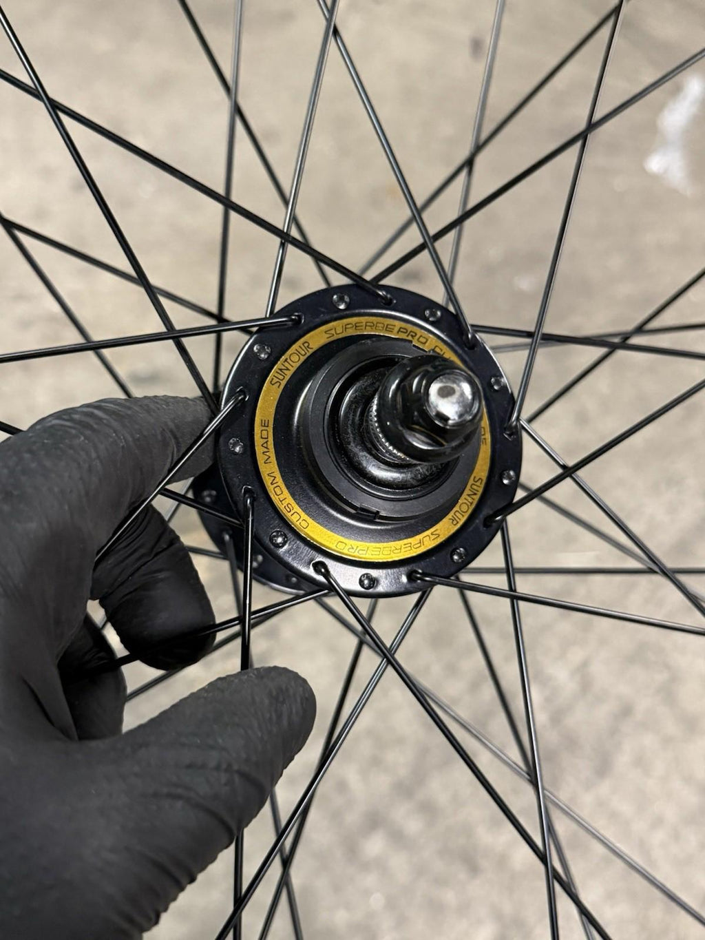 Rare Custom Anodised Suntour Superbe Pro Hubs Track Wheelset Fixed Gear Tubular