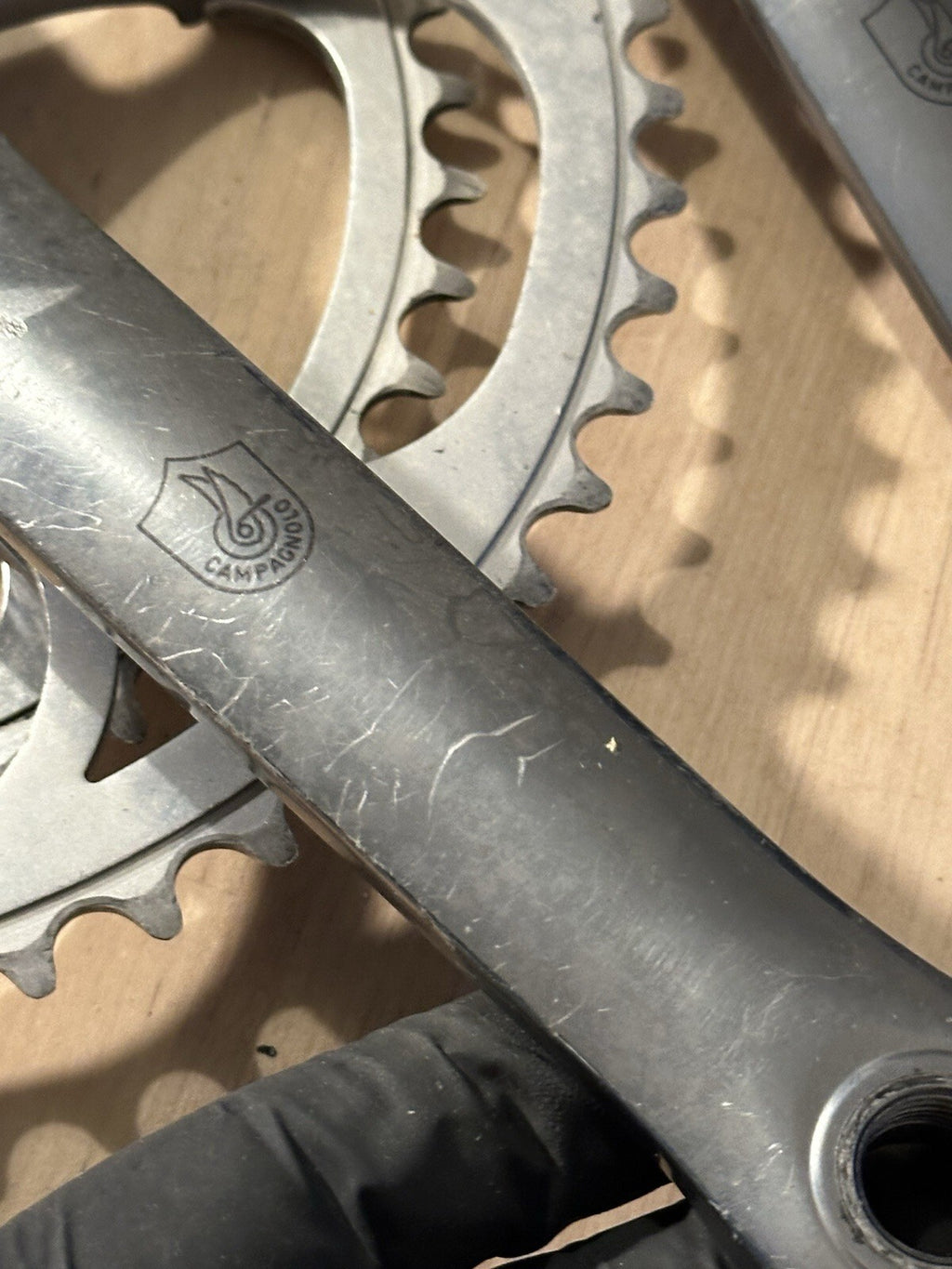 Vintage Campagnolo Road Crankset  Grey Strada Cranks