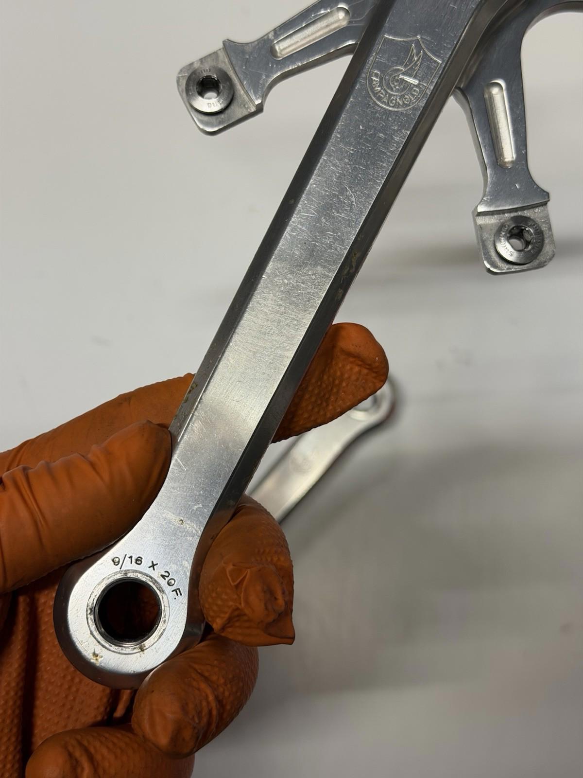 Campagnolo Super Record Pista 177.5mm Track 144bcd Rare Engraved Version