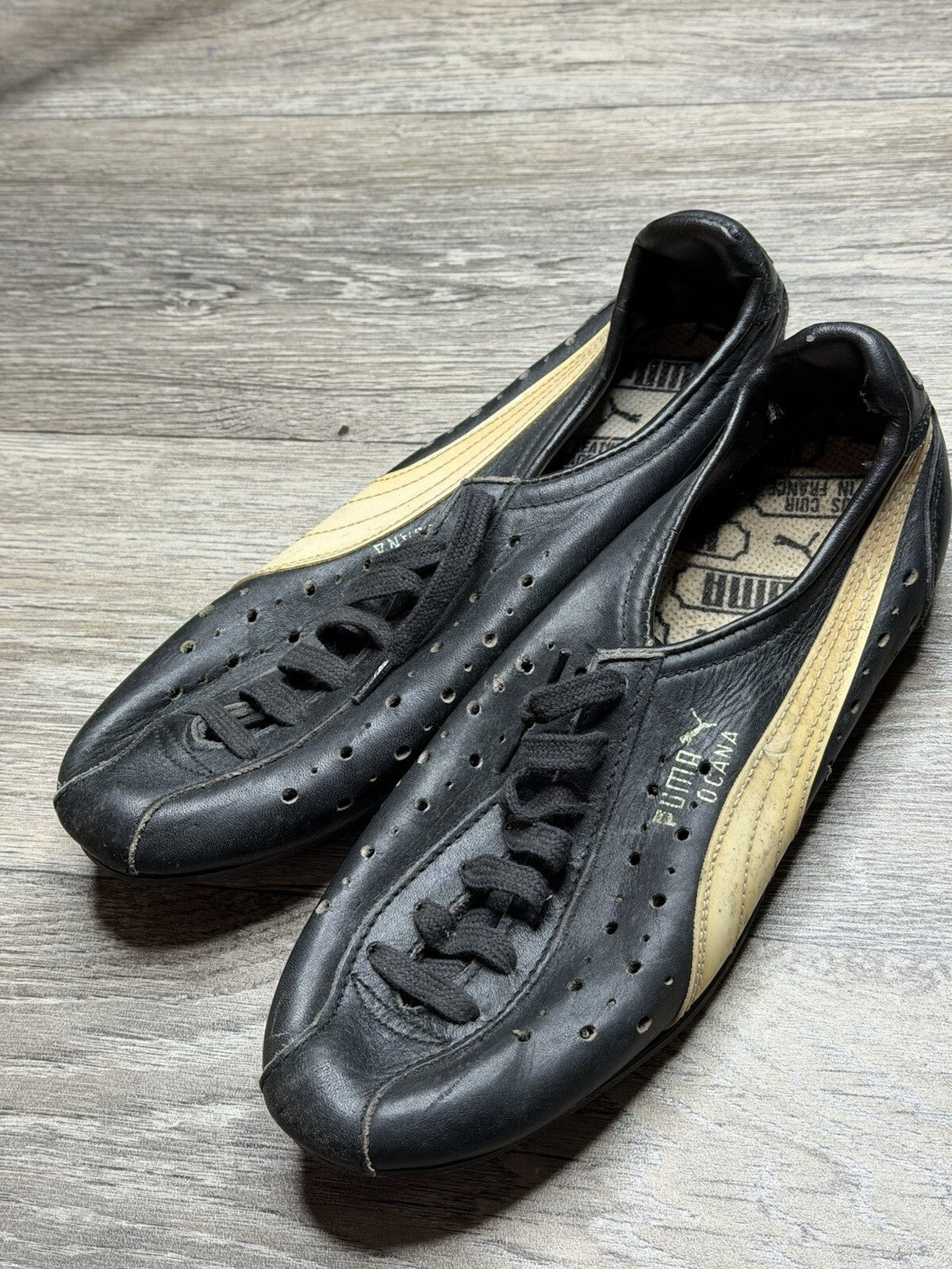 Vintage Puma genuine leather cycling shoes
