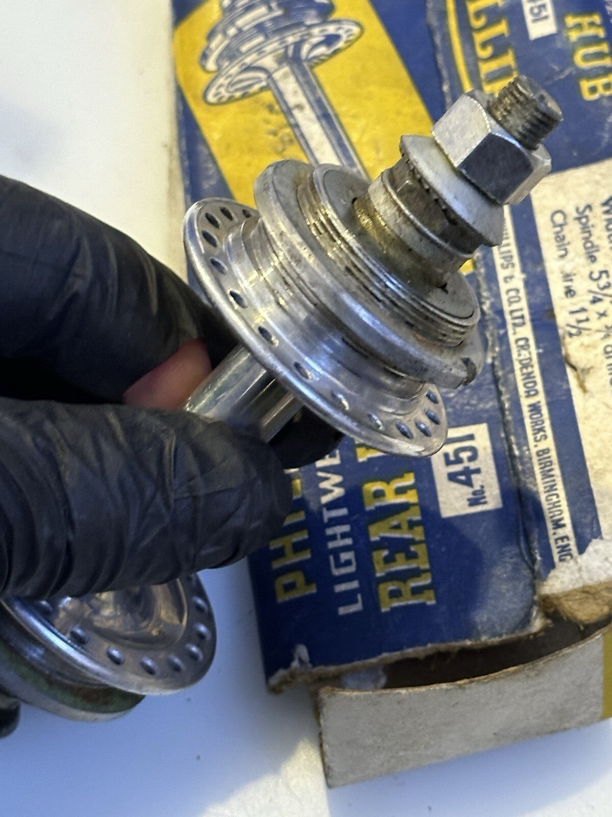 Rare Vintage Phillips Philite Track Hubs Front And Rear