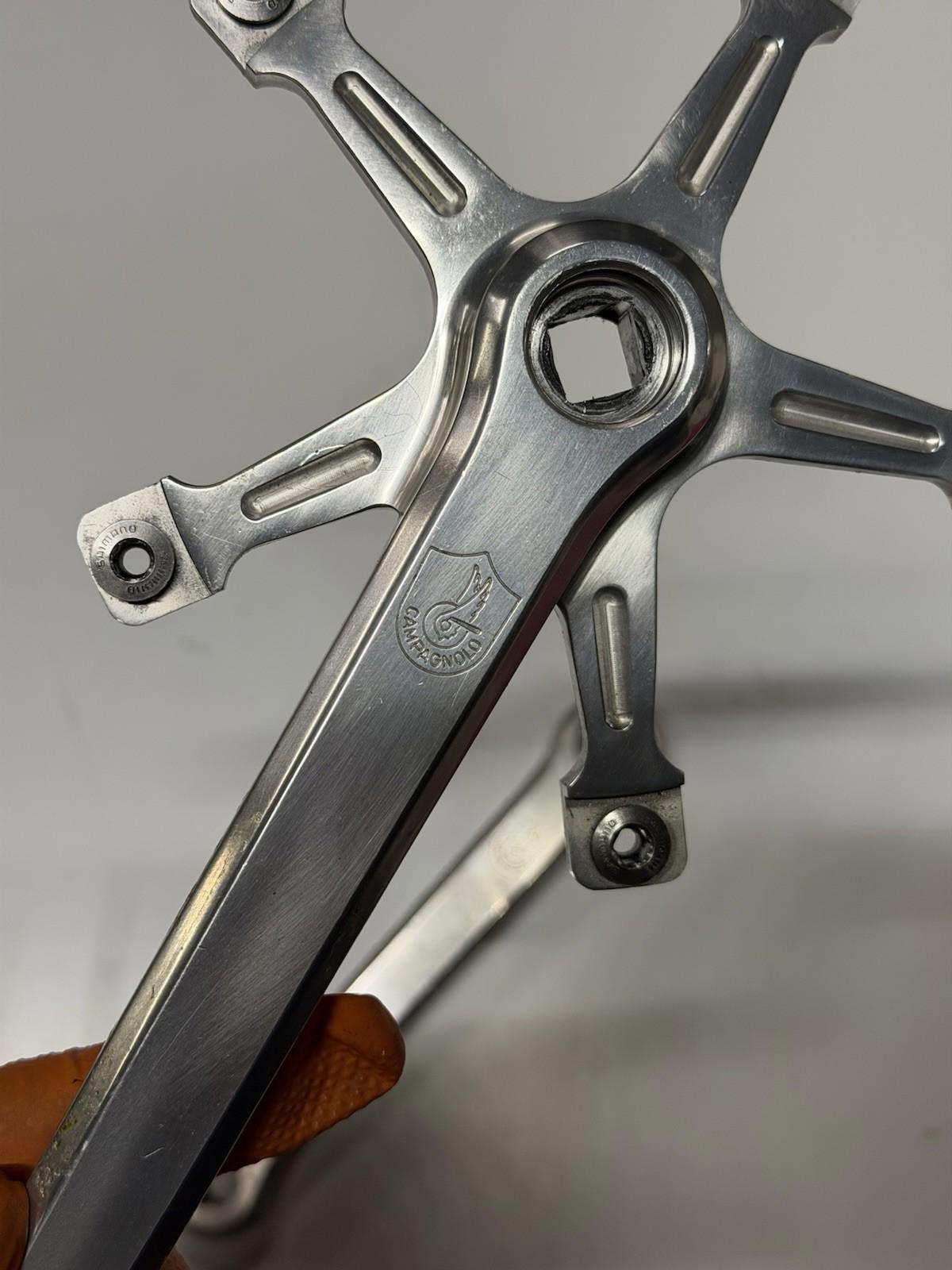 Campagnolo Super Record Pista 177.5mm Track 144bcd Rare Engraved Version