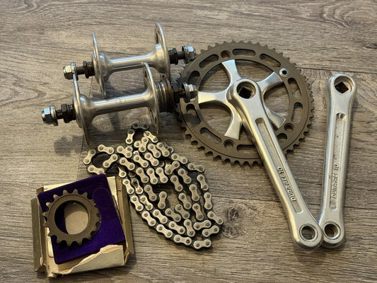Dura Ace 10pitch Track Groupset Crankset Hubs 165mm Fixed Gear Vintage Set 28h