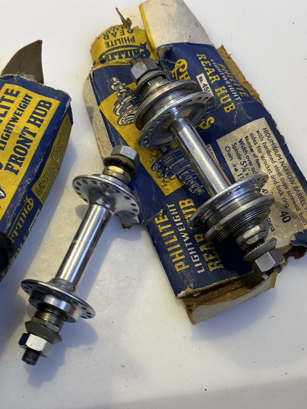 Rare Vintage Phillips Philite Track Hubs Front And Rear