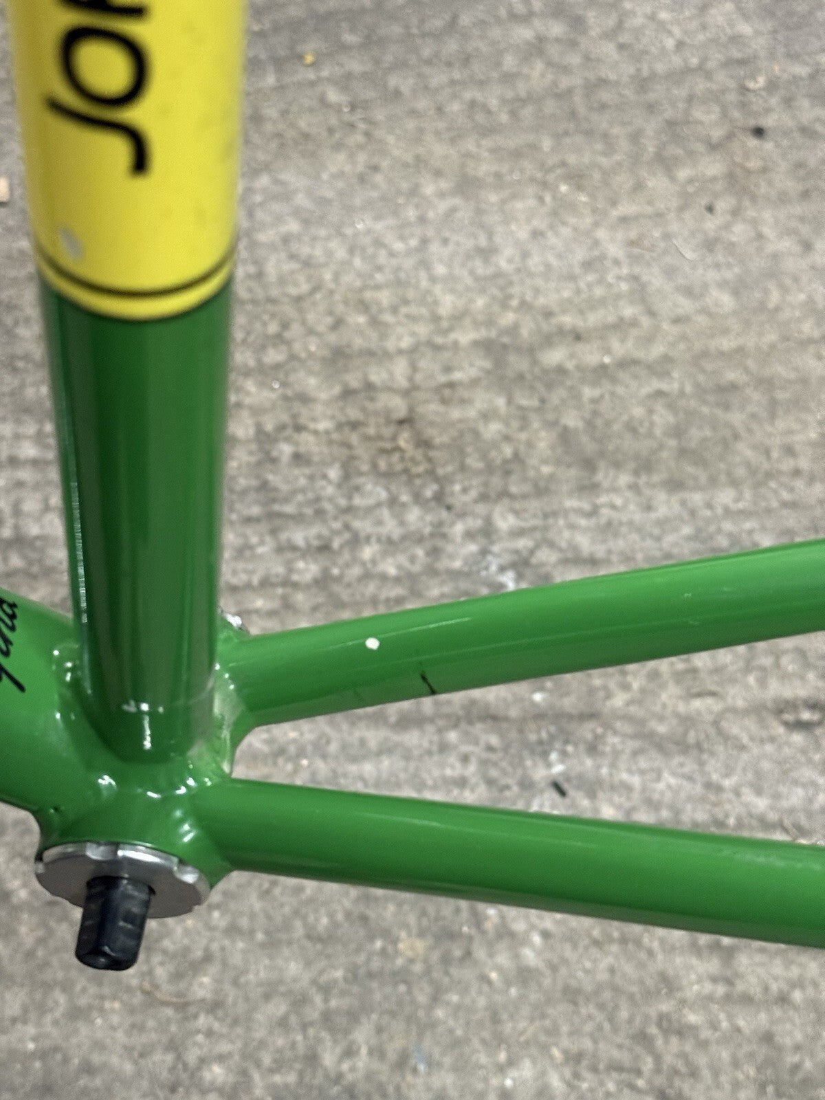 Custom Made Track Frameset Painted John Deere Size Medium 1inch Forks