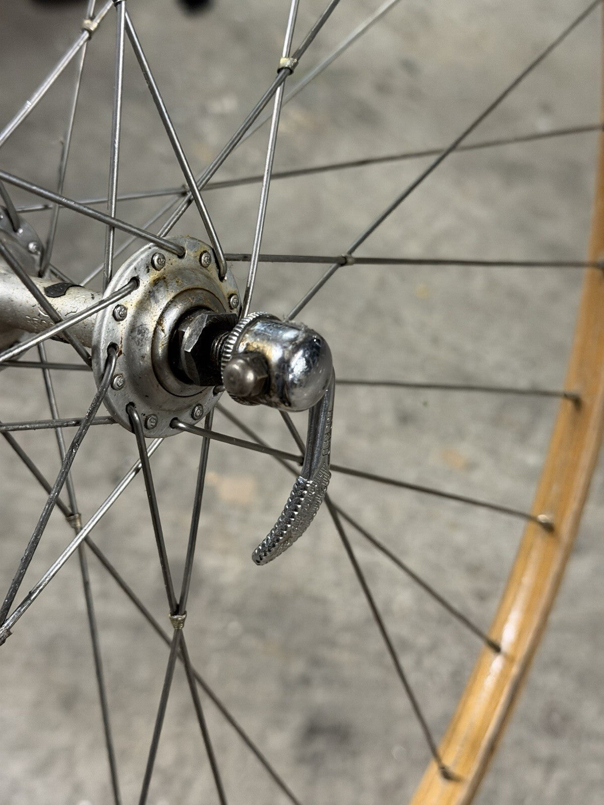 Vintage Campagnolo ROAD WHEELSET 5 SPEED WOODEN Sbi Brusati Rims