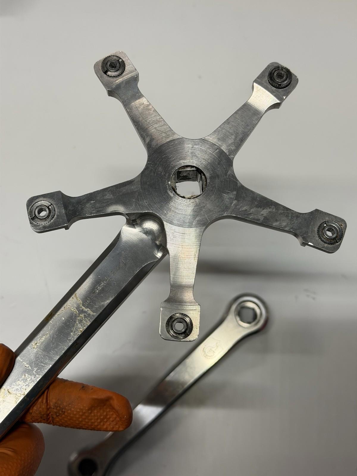 Campagnolo Super Record Pista 177.5mm Track 144bcd Rare Engraved Version