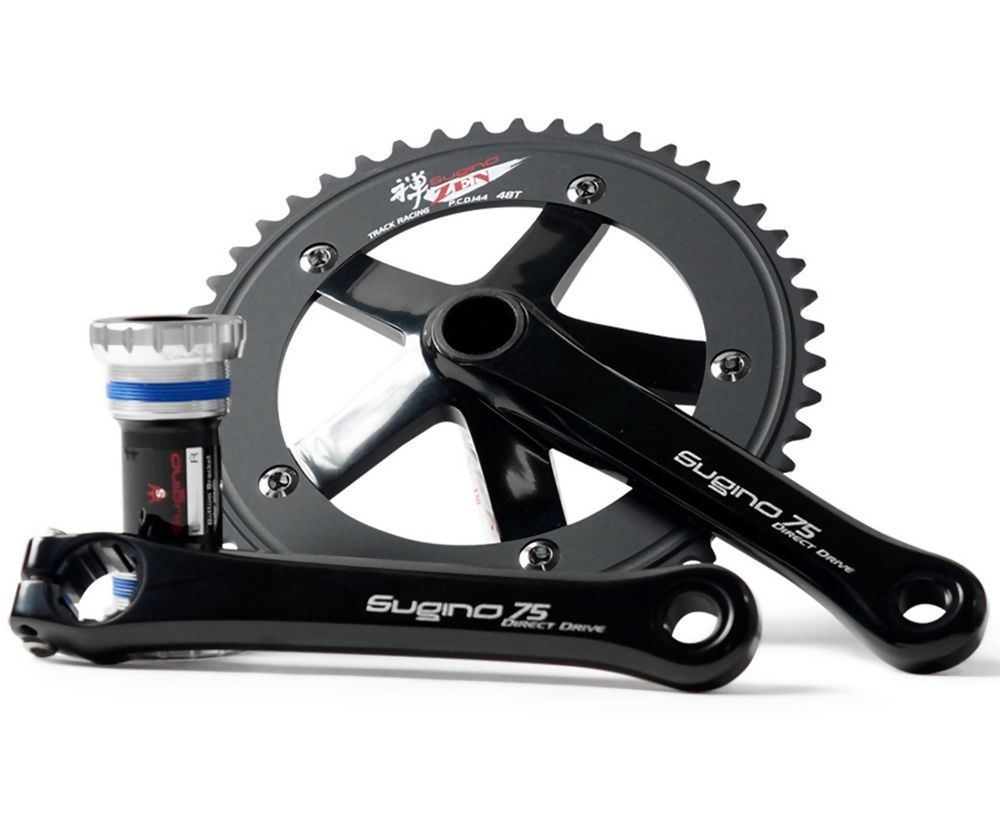 Sugino SG75 DD2 Chainset Bottom Bracket Zen – 24mm hollow axle, 144 BCD, 68mm British threaded MB608 bottom bracket, 42mm chainline, 1/8-inch chain